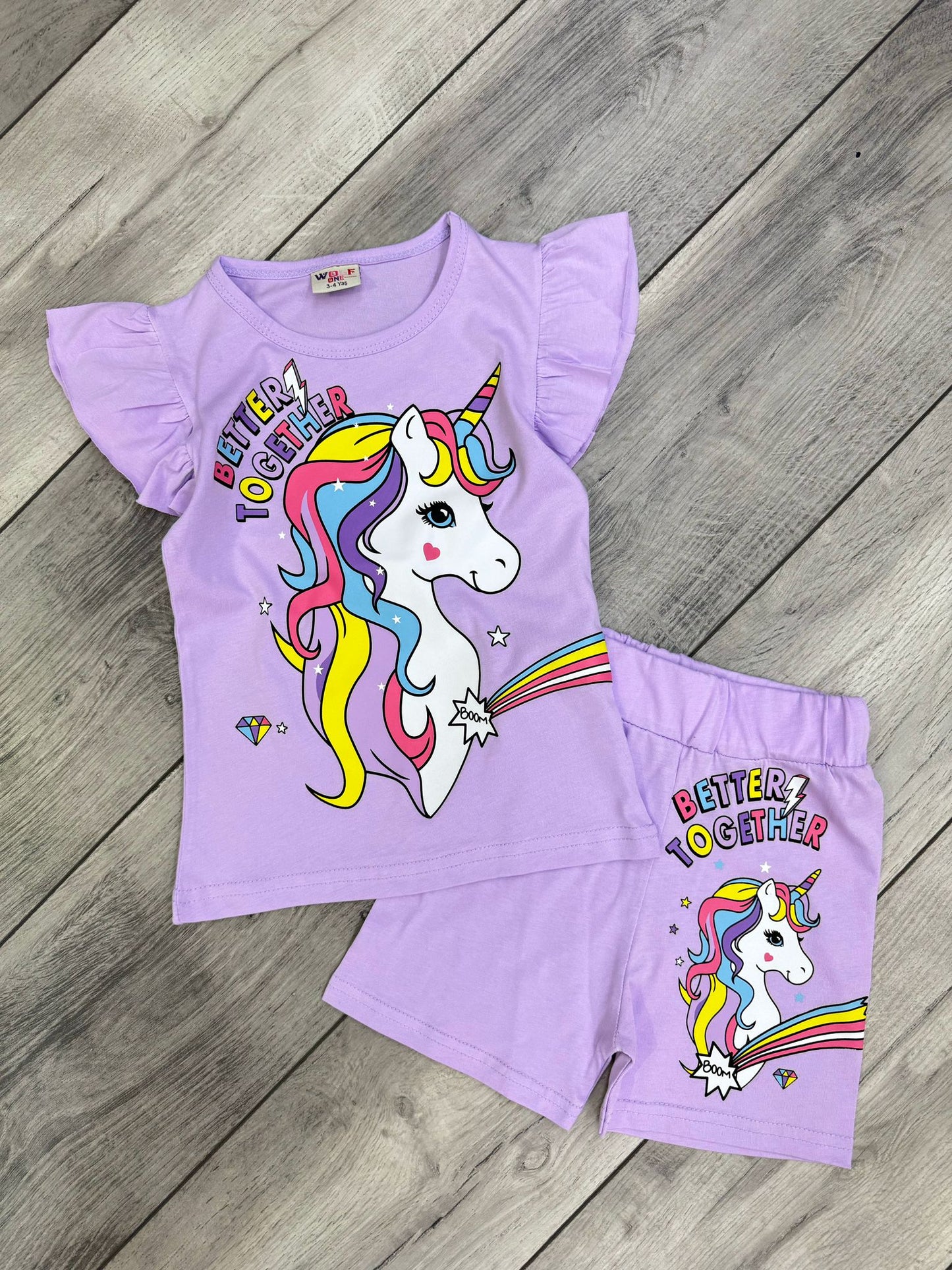 طقم بناتي قطن Unicorn