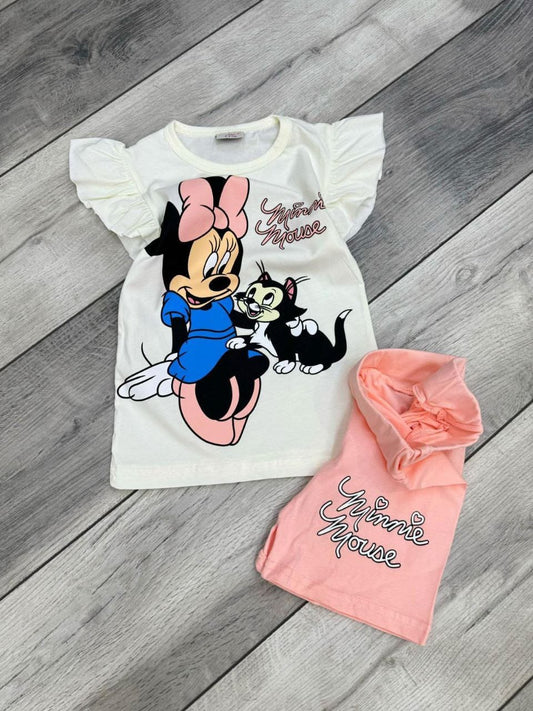 طقم بناتي قطن Minnie Mouse