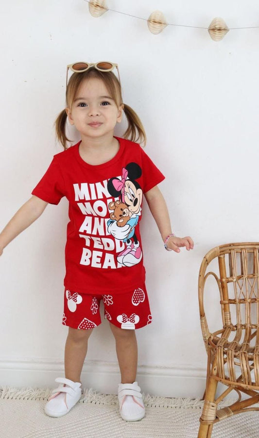 طقم بناتي قطن minie mouse