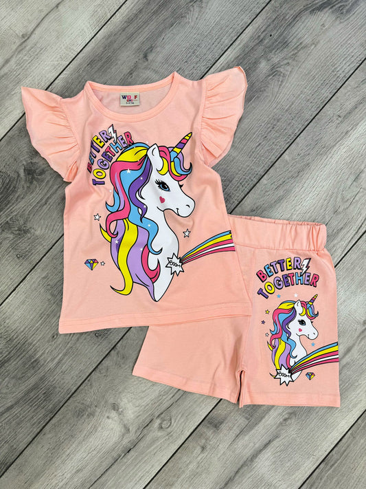 طقم بناتي قطن Unicorn