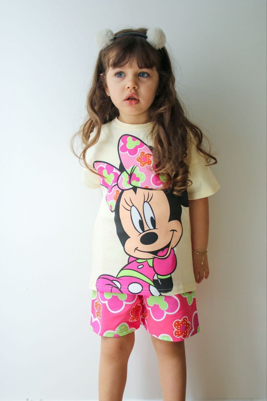 طقم بناتي قطن Minnie