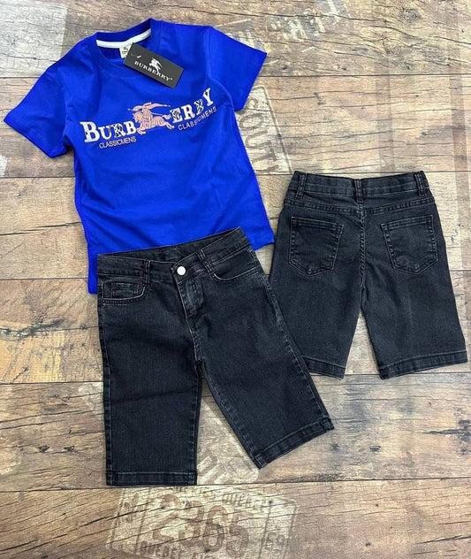 طقم صبياني جينز burberry