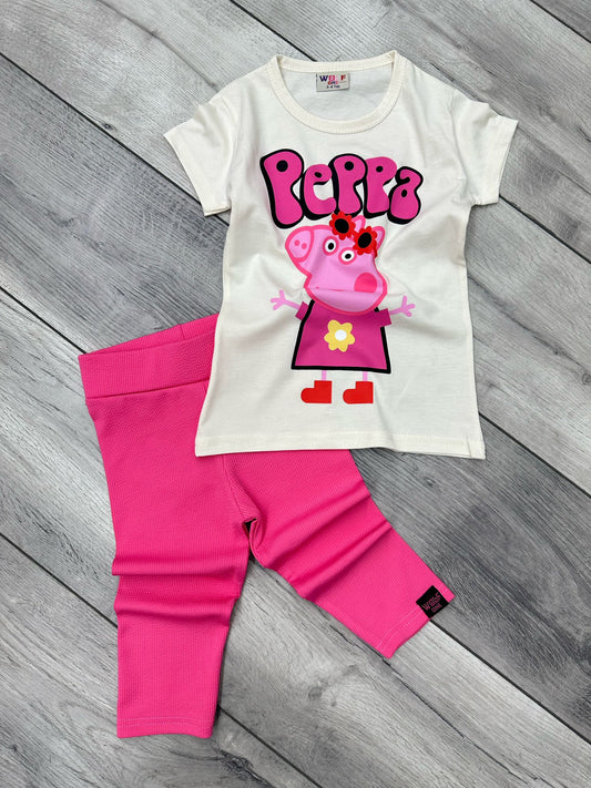 طقم بناتي قطن Peppa