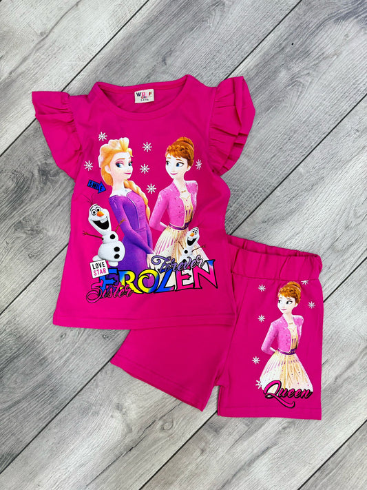 طقم بناتي قطن Frozen