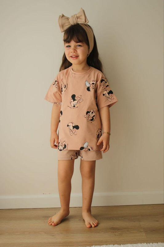 طقم بناتي قطن minie mouse