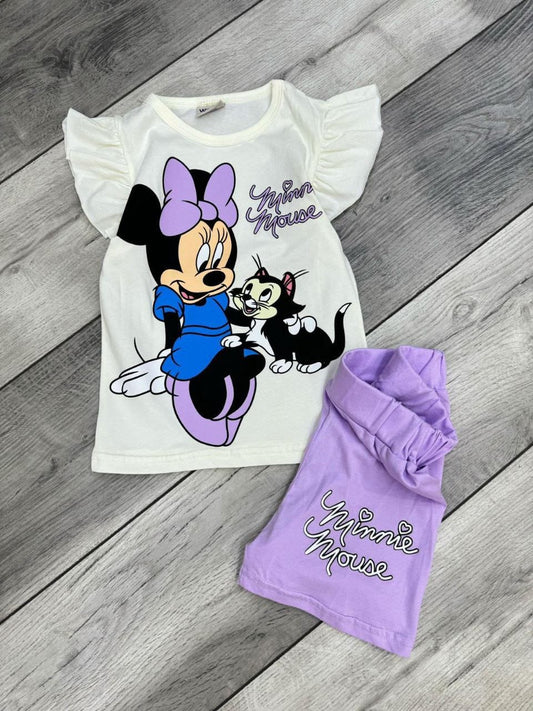 طقم بناتي قطن Minnie