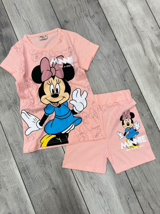 طقم بناتي قطن Minnie